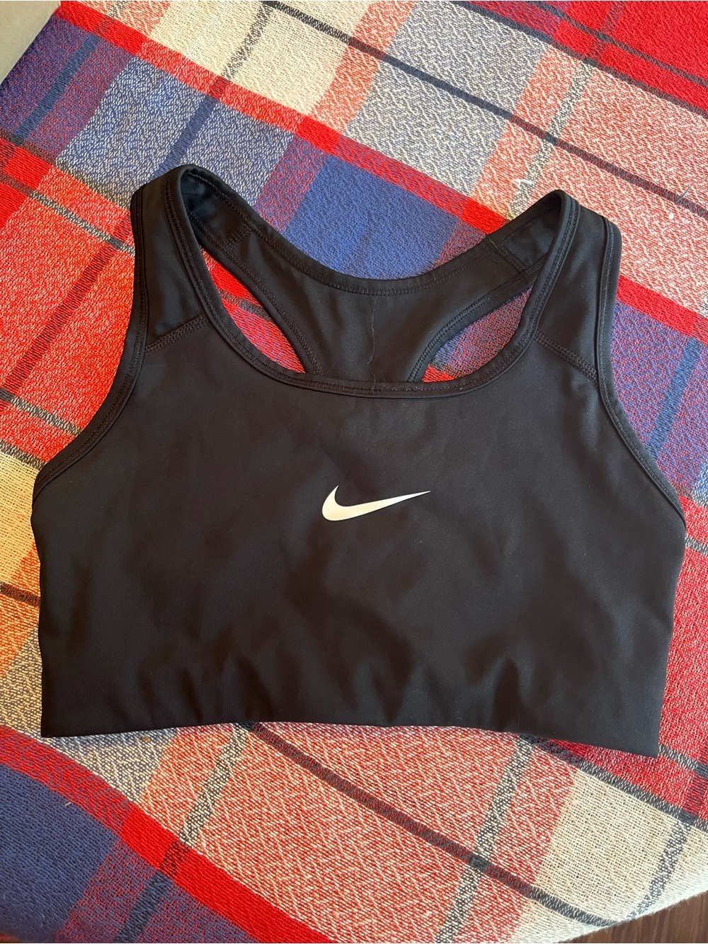 Nike Black Sports Bra with White Swoosh Racerback